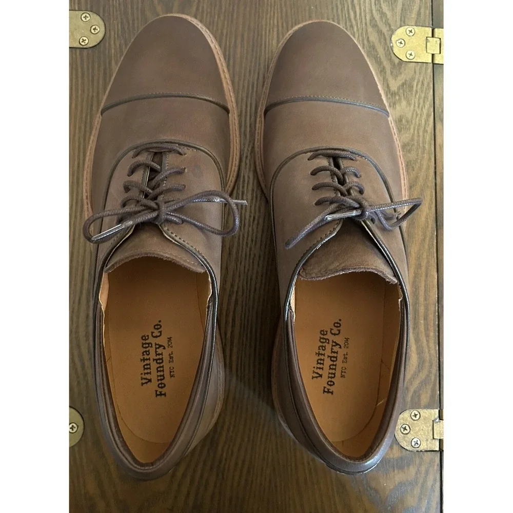 Vintage Foundry‎ Men's Lester Oxfords Shoe Brown Size 10